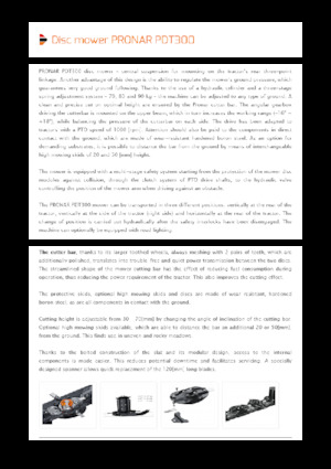 Faucheuses  arrières disques sans conditionneurs Pronar PDT 300