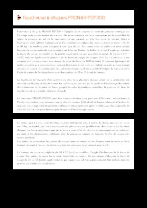 Faucheuses  arrières disques sans conditionneurs Pronar PDT 300