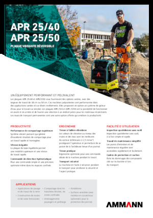Plaques vibrantes réversibles Ammann APR 2550