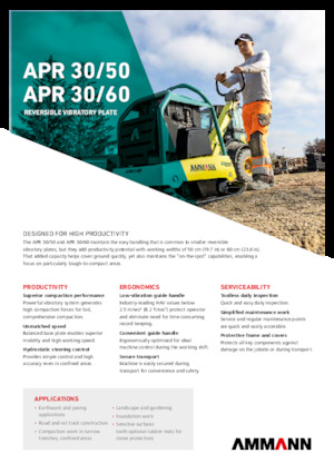 Plaques vibrantes réversibles Ammann APR 3060