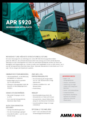 Plaques vibrantes réversibles Ammann APR 5920
