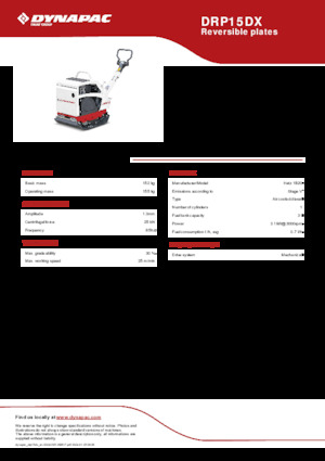 Plaques vibrantes réversibles Dynapac DRP15DX