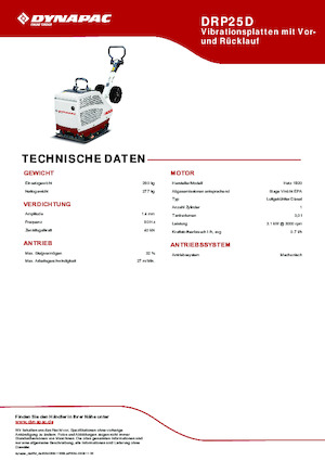 Plaques vibrantes réversibles Dynapac DRP25D