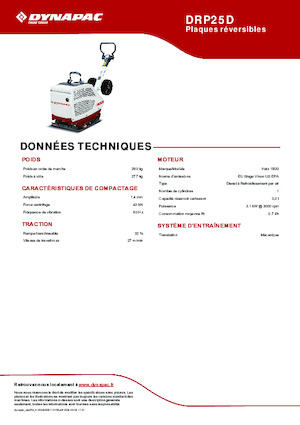 Plaques vibrantes réversibles Dynapac DRP25D