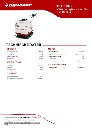 Plaques vibrantes réversibles Dynapac DRP60D