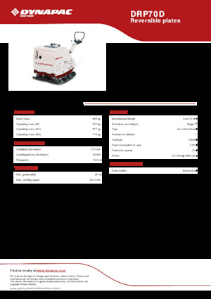 Plaques vibrantes réversibles Dynapac DRP70D