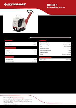 Plaques vibrantes réversibles Dynapac DRQ15