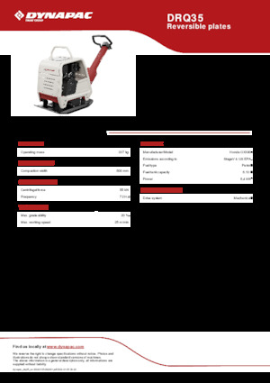 Plaques vibrantes réversibles Dynapac DRQ35