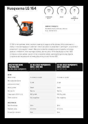 Plaques vibrantes réversibles Husqvarna LG 164