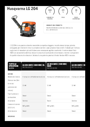 Plaques vibrantes réversibles Husqvarna LG 204