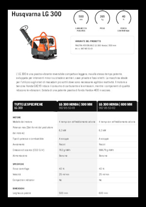 Plaques vibrantes réversibles Husqvarna LG 300