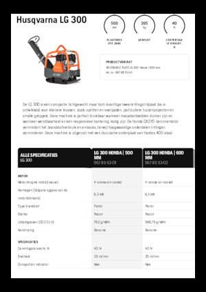 Plaques vibrantes réversibles Husqvarna LG 300