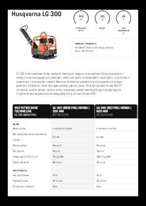 Plaques vibrantes réversibles Husqvarna LG 300