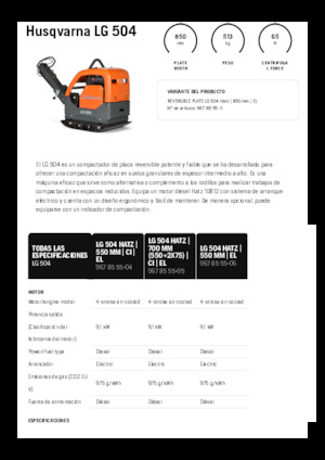 Plaques vibrantes réversibles Husqvarna LG 504