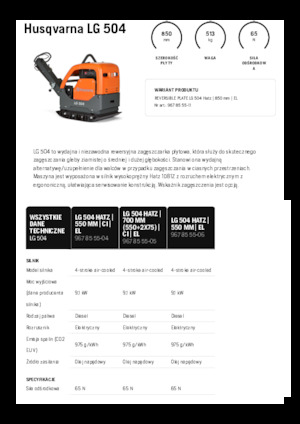 Plaques vibrantes réversibles Husqvarna LG 504