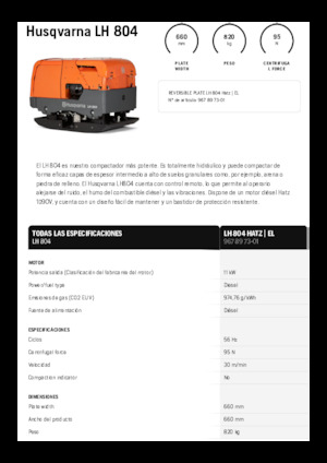Plaques vibrantes réversibles Husqvarna LH 804