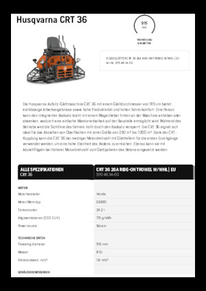 Polisseurs rotatifs double assisable Husqvarna CRT 36