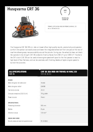 Polisseurs rotatifs double assisable Husqvarna CRT 36
