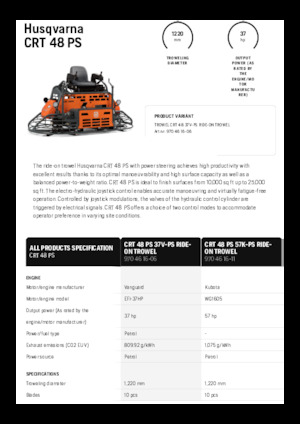Polisseurs rotatifs double assisable Husqvarna CRT 48 PS
