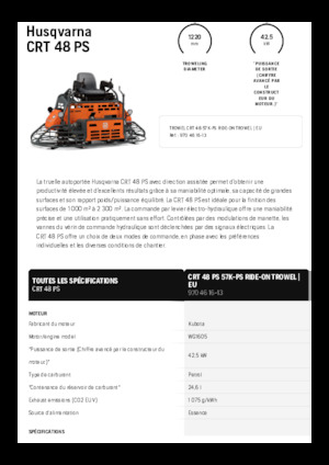 Polisseurs rotatifs double assisable Husqvarna CRT 48 PS