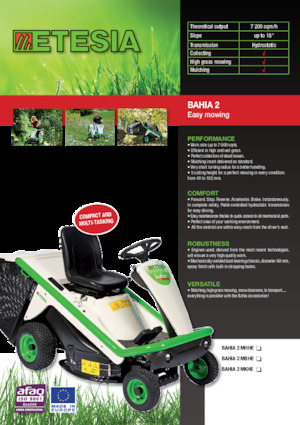 Tondeuses à gazon autoportées et tracteurs de jardin Etesia BAHIA 2 MHHE 2