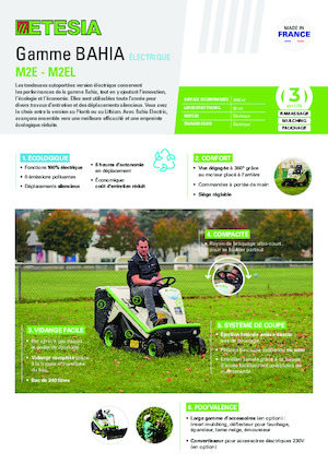 Tondeuses à gazon autoportées et tracteurs de jardin Etesia BAHIA ELECTRIC M2EL