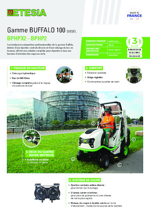 Tondeuses à gazon autoportées et tracteurs de jardin Etesia BUFFALO 100 BPHPX2
