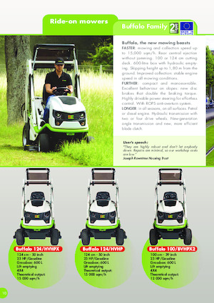 Tondeuses à gazon autoportées et tracteurs de jardin Etesia BUFFALO 100 BVHPX2