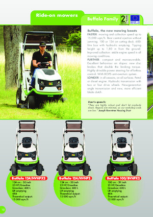 Tondeuses à gazon autoportées et tracteurs de jardin Etesia BUFFALO 124 HVHP2