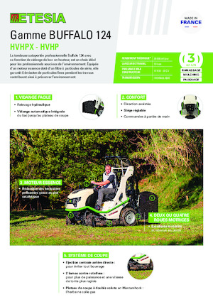 Tondeuses à gazon autoportées et tracteurs de jardin Etesia BUFFALO 124 HVHP2