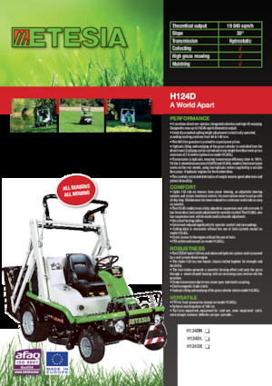 Tondeuses à gazon autoportées et tracteurs de jardin Etesia HYDRO 124 DL