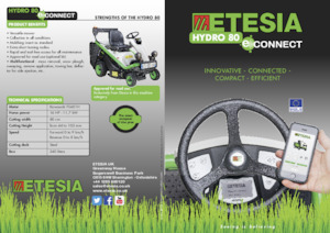 Tondeuses à gazon autoportées et tracteurs de jardin Etesia HYDRO 80 E-CONNECT MKHP4