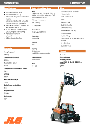 Chariot Élévateur Télescopique JLG 2505
