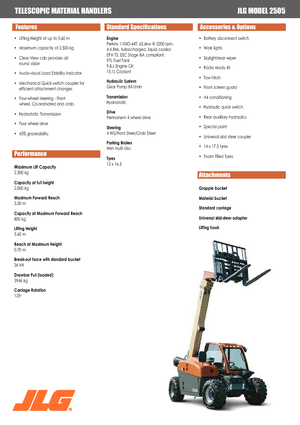 Chariot Élévateur Télescopique JLG 2505