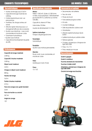 Chariot Élévateur Télescopique JLG 2505