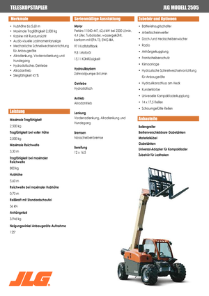 Chariot Élévateur Télescopique JLG 2505