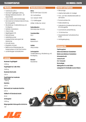 Chariot Élévateur Télescopique JLG 3507 H