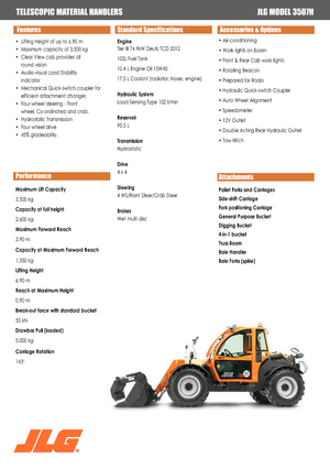Chariot Élévateur Télescopique JLG 3507 H