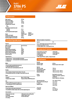 Chariot Élévateur Télescopique JLG 3706 PS