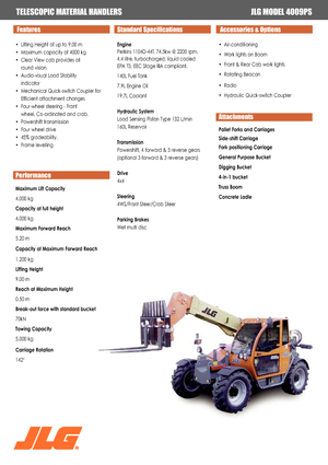 Chariot Élévateur Télescopique JLG 4009 PS