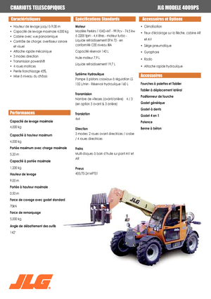 Chariot Élévateur Télescopique JLG 4009 PS