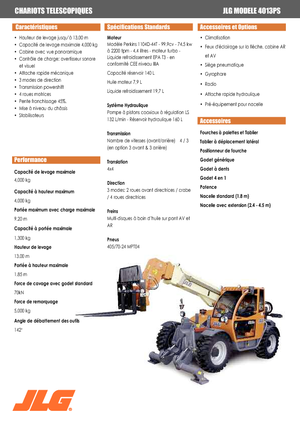 Chariot Élévateur Télescopique JLG 4013 PS