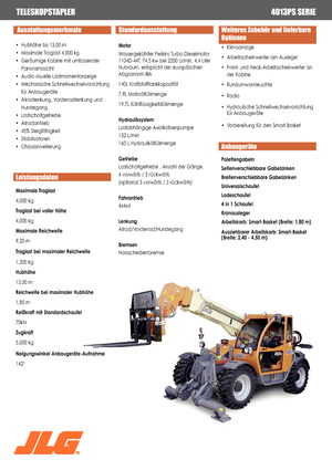 Chariot Élévateur Télescopique JLG 4013 PS