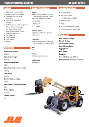Chariot Élévateur Télescopique JLG 4013 PS
