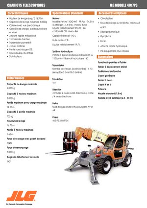 Chariot Élévateur Télescopique JLG 4017 PS