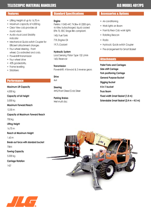 Chariot Élévateur Télescopique JLG 4017 PS