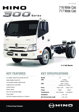 Chassis Hino 300 717 WIDE CREW