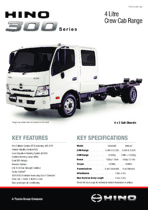 Chassis Hino 300 917 WIDE CREW