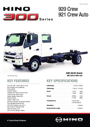 Chassis Hino 300 920 CREW 4x2