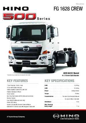 Chassis Hino 500 FG 1628 CREW 4x2
